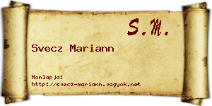 Svecz Mariann névjegykártya
